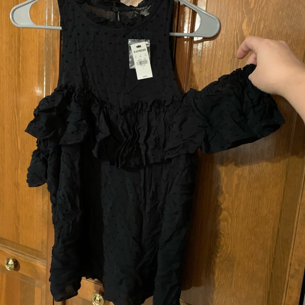 Express black blouse, cold shoulder